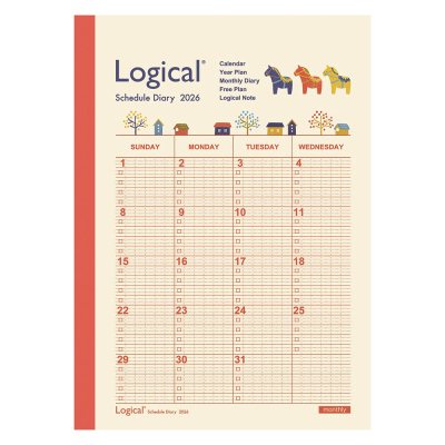 【2026年度版 手帳】 ナカバヤシ ロジカルダイアリー2026月間ノートタイプA/B6/ウマ NS-B602-26AE【ポスト投函1】