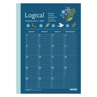 【2026年度版 手帳】 ナカバヤシ ロジカルダイアリー2026月間ノートタイプA/B6/フラワー NS-B602-26AS2【ポスト投函1】