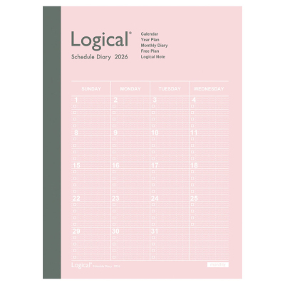 【2026年度版 手帳】 ナカバヤシ ロジカルダイアリー2026月間ノートタイプA/A6/ピンク NS-A602-26AP【ポスト投函1】