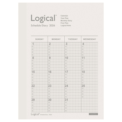【2026年度版 手帳】 ナカバヤシ ロジカルダイアリー2026月間ノートタイプA/A6/ホワイト NS-A602-26AW【ポスト投函1】