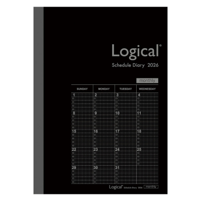 【2026年度版 手帳】 ナカバヤシ ロジカルダイアリー2026月間ノートタイプB/B6/ブラック NS-B602-26BD【ポスト投函1】
