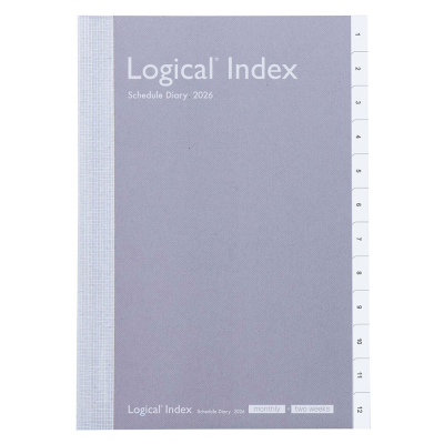 【2026年度版 手帳】 ナカバヤシ ロジカルダイアリー2026インデックス/B6/グレー NSI-B624-26AN【ポスト投函1】
