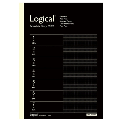 【2026年度版 手帳】 ナカバヤシ ロジカルダイアリー2026見開き2週間A/B5/ブラック NS-B504-26AD【ポスト投函1】