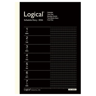 【2026年度版 手帳】 ナカバヤシ ロジカルダイアリー2026見開き2週間A/A5/ブラック NS-A504-26AD【ポスト投函1】