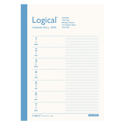 【2026年度版 手帳】 ナカバヤシ ロジカルダイアリー2026見開き2週間A/B6/ホワイト NS-B604-26AW【ポスト投函1】