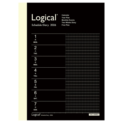 【2026年度版 手帳】 ナカバヤシ ロジカルダイアリー2026見開き2週間A/A6/ブラック NS-A604-26AD【ポスト投函1】