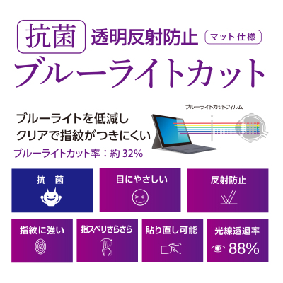 ナカバヤシ Surface Pro 12インチ用 フィルム/ハンシャボウシBLC TBF-SFP25FLGBC (tm)の商品画像2枚目