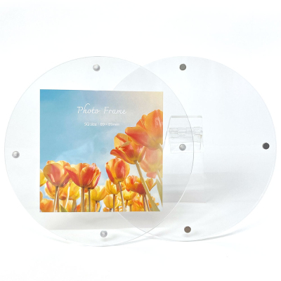 ナカバヤシ アクリルマグネットフォトフレーム ラウンド 円型 スクエア判 スタンドタイプ 写真立て IT-FL-A03-SQの商品画像3枚目