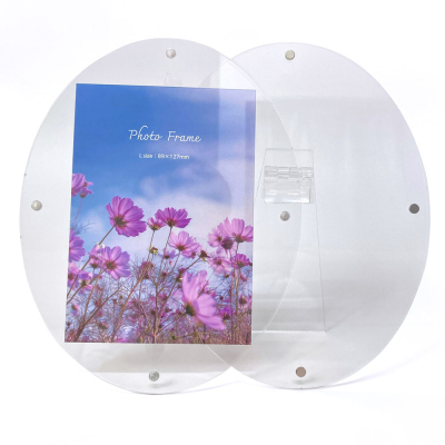 ナカバヤシ アクリルマグネットフォトフレーム ラウンド 円型 L判 スタンドタイプ 写真立て IT-FL-A03-Lの商品画像2枚目