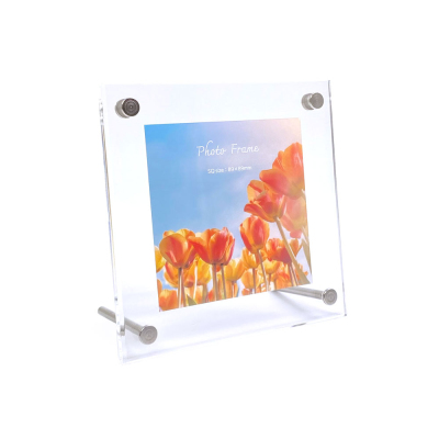 ナカバヤシ アクリルピクチャーフォトフレーム テーパー加工 スクエア判 スタンドタイプ 写真立て IT-FL-A01-SQ