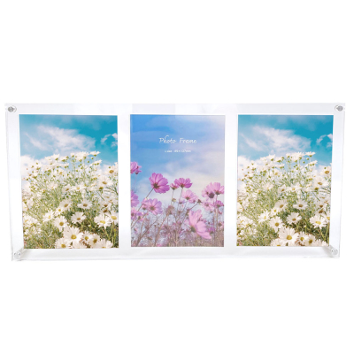 ナカバヤシ アクリルフォトフレーム 3層 溝あり 3連 L判 スタンドタイプ 写真立て IT-FL-A05-L