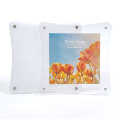 ナカバヤシ アクリルマグネットフォトフレーム ウェーブ 波型 スクエア判 ホワイト スタンドタイプ 写真立て IT-FL-A06-SQ-Wの商品画像4枚目