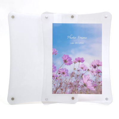 ナカバヤシ アクリルマグネットフォトフレーム ウェーブ 波型 L判 ホワイト スタンドタイプ 写真立て IT-FL-A06-L-Wの商品画像4枚目