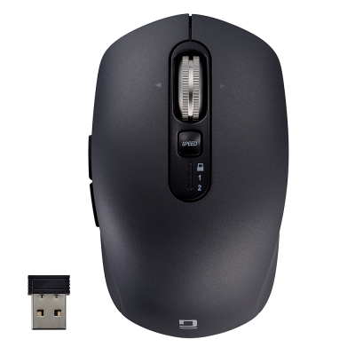 ナカバヤシ 【感動ホイールマウス】Bluetooth・USB無線(デュアル)静音5ボタンBlueLEDマウス Sサイズ/ブラック MUS-DKF239BK (tm) の商品画像11枚目