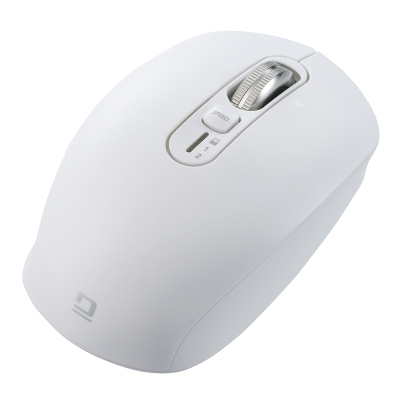 ナカバヤシ 【感動ホイールマウス】Bluetooth・USB無線(デュアル)静音5ボタンBlueLEDマウス Sサイズ/ホワイト MUS-DKF239W (tm)の商品画像6枚目