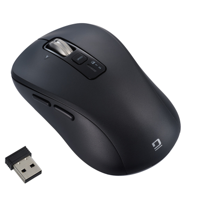 ナカバヤシ 【感動ホイールマウス】Bluetooth・USB無線(デュアル)静音5ボタンBlueLEDマウス Mサイズ/ブラック MUS-DKF242BK (tm)