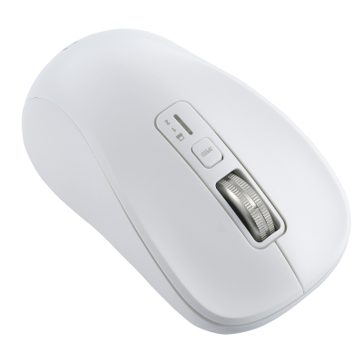 ナカバヤシ 【感動ホイールマウス】Bluetooth・USB無線(デュアル)静音5ボタンBlueLEDマウス Mサイズ/ホワイト MUS-DKF242W (tm)の商品画像5枚目
