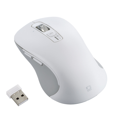 ナカバヤシ 【感動ホイールマウス】Bluetooth・USB無線(デュアル)静音5ボタンBlueLEDマウス Lサイズ/ホワイト MUS-DKF243W (tm)
