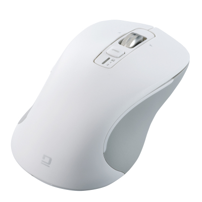 ナカバヤシ 【感動ホイールマウス】Bluetooth・USB無線(デュアル)静音5ボタンBlueLEDマウス Lサイズ/ホワイト MUS-DKF243W (tm)の商品画像6枚目