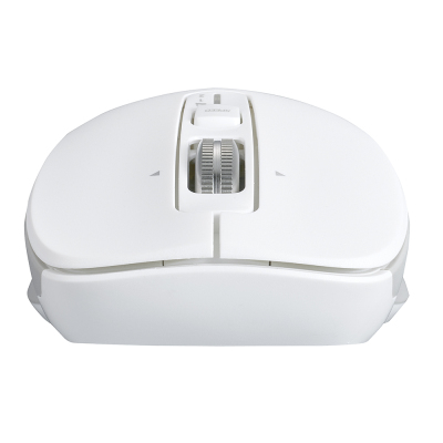 ナカバヤシ 【感動ホイールマウス】Bluetooth・USB無線(デュアル)静音5ボタンBlueLEDマウス Lサイズ/ホワイト MUS-DKF243W (tm)の商品画像8枚目