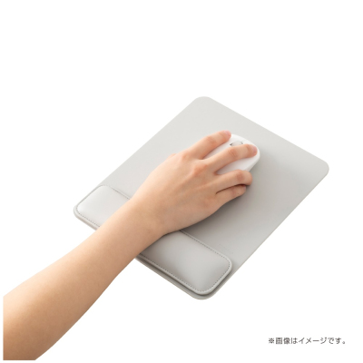 ナカバヤシ リストレスト付きPUレザーマウスパッド/グレー MUP-936GY (tm)の商品画像2枚目