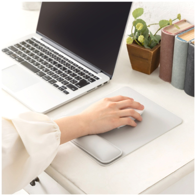 ナカバヤシ リストレスト付きPUレザーマウスパッド/グレー MUP-936GY (tm)の商品画像8枚目