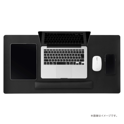 ナカバヤシ リストレスト付きPUレザーデスクマット/ブラック MUP-937BK (tm)の商品画像3枚目