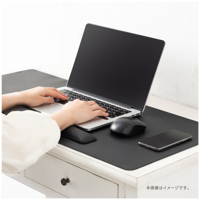 ナカバヤシ リストレスト付きPUレザーデスクマット/ブラック MUP-937BK (tm)の商品画像5枚目
