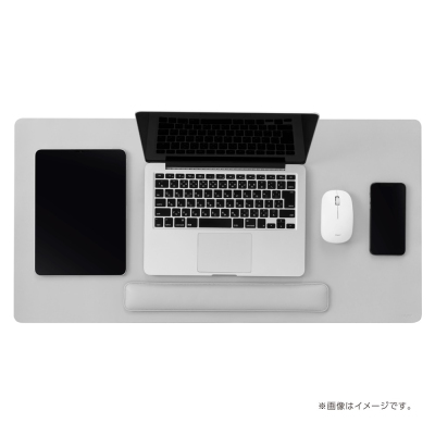 ナカバヤシ リストレスト付きPUレザーデスクマット/グレー MUP-937GY (tm)の商品画像3枚目