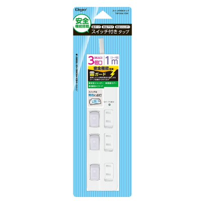 ナカバヤシ 安全機能搭載スイッチ付OAタップ/3個口/1m/ホワイト TAP-046-10W (tm)の商品画像4枚目