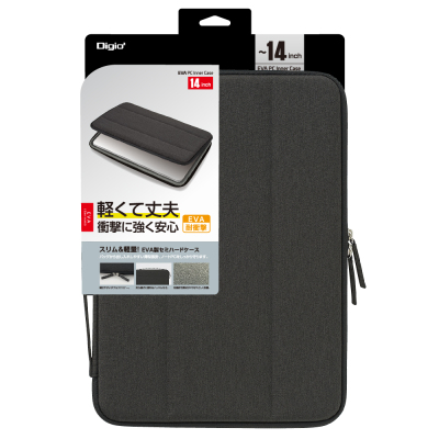 ナカバヤシ 14インチ汎用PCセミハードケース/ブラック SZC-FC142301BK (tm)の商品画像4枚目