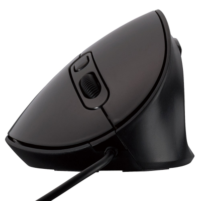 ナカバヤシ 有線静音5ボタンBlueLEDエルゴマウス/ブラック MUS-UKF171BK (tm)の商品画像3枚目