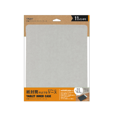 ナカバヤシ 11インチタブレット用インナーケース/WBP/グレー TBC-FC112405GY (tm)の商品画像2枚目