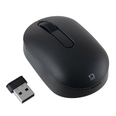 ナカバヤシ 小型無線静音3ボタンBlueLEDマウス/ブラック MUS-RKT246BK (tm)の商品画像1枚目