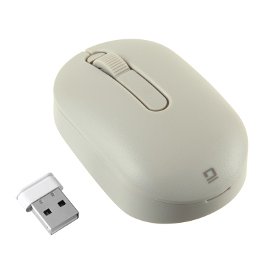 ナカバヤシ 小型無線静音3ボタンBlueLEDマウス/グレージュ MUS-RKT246GY (tm)の商品画像1枚目