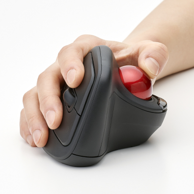 ナカバヤシ 無線エルゴ静音5ボタン光学式トラックボール/ブラック MUS-TRKF248BK (tm)の商品画像2枚目