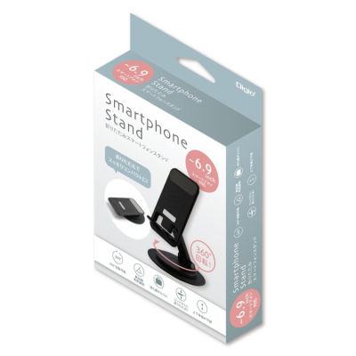 ナカバヤシ　折りたたみスマートフォンスタンド／ブラック　SMA-H008BK　(tm)の商品画像6枚目