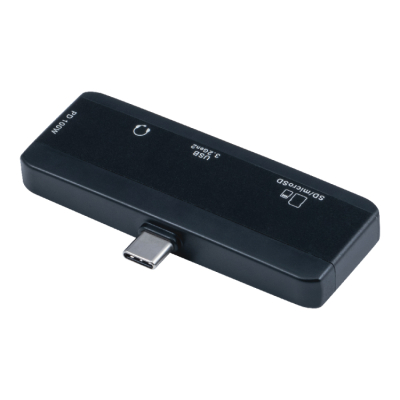 ナカバヤシ　PD対応USB3.2G2　2pコンボハブ（3.5）／ブラック　COM-C3SD152BK　(tm)の商品画像1枚目