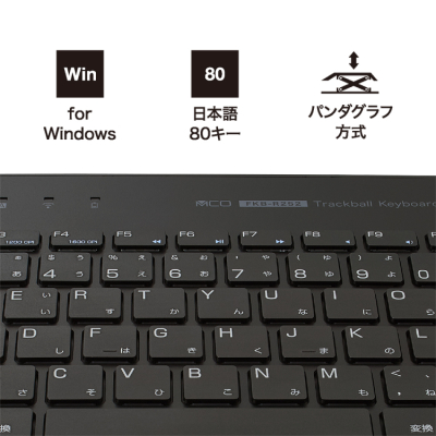 ナカバヤシ 無線トラックボールキーボード/ブラック FKB-R252BK (tm)の商品画像8枚目