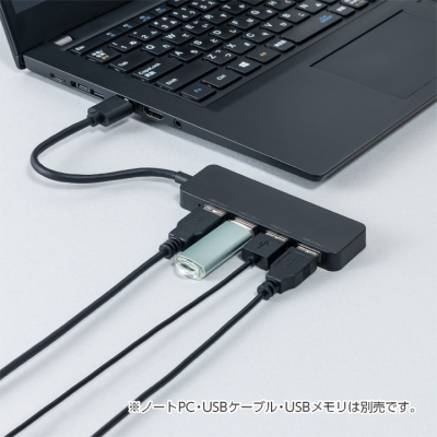 ナカバヤシ USB3.2 Gen1ハブ USB A/黒 UH-3454BK (tm)の商品画像2枚目