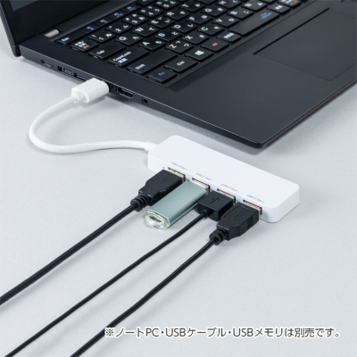 ナカバヤシ USB3.2 Gen1ハブ USB A/白 UH-3454W (tm)の商品画像2枚目