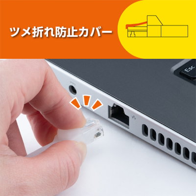 ナカバヤシ　CAT.6A　固定できるLANケーブル　2m／白　C6A-K020W　(tm)の商品画像4枚目