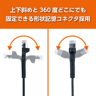 ナカバヤシ　CAT.6A　固定できるLANケーブル　3m／黒　C6A-K030BK　(tm)の商品画像3枚目