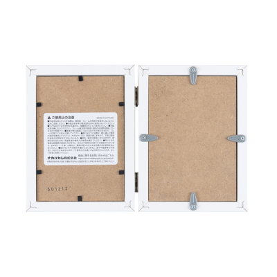 ナカバヤシ 鏡&フォトフレーム/2面/L・チェキ/ホワイト F-TW-116-Wの商品画像2枚目