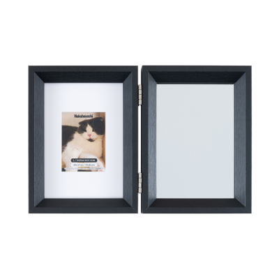 ナカバヤシ 鏡&フォトフレーム/2面/L・チェキ/ブラック F-TW-116-Dの商品画像1枚目