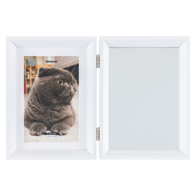 ナカバヤシ 鏡&フォトフレーム/2面/2L・KG/ホワイト F-TW-117-Wの商品画像1枚目