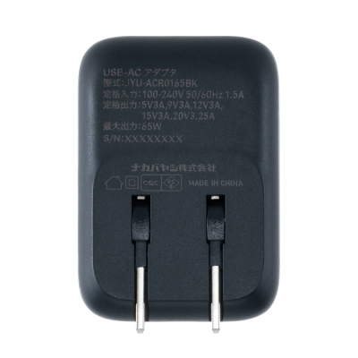 ナカバヤシ　リールケーブル付USB　PD充電器65W／ブラック　JYU-ACR0165BK　(tm)の商品画像3枚目