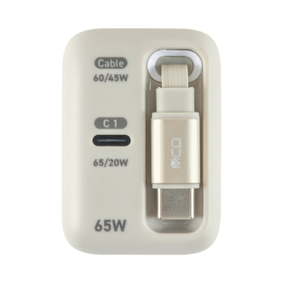 ナカバヤシ　リールケーブル付USB　PD充電器65W／グレージュ　JYU-ACR0165GY　(tm)の商品画像2枚目