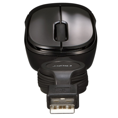 ナカバヤシ くるんとmini 小型巻き取り有線3ボタンBlueLEDマウス ブラック MUS-UKT166BK (tm) の商品画像5枚目