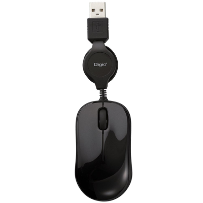 ナカバヤシ くるんとmini 小型巻き取り有線3ボタンBlueLEDマウス ブラック MUS-UKT166BK (tm) の商品画像7枚目